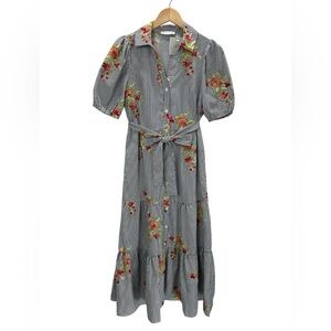 Floral Striped Midi Dress